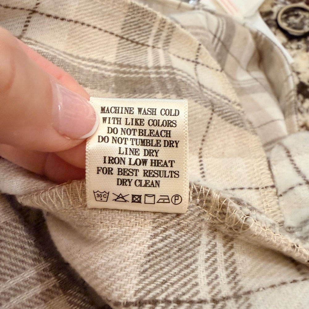 Plaid Flannel Button-Up Jacket Small - image 7